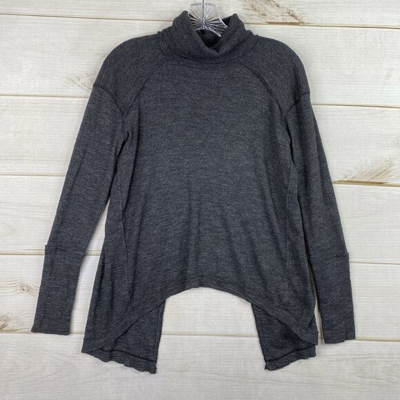 We The Free Tops - We The Free People Top Womens XS Dark Grey Split Back Turtleneck Knit Sweater